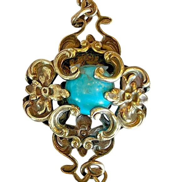 Slave Bracelet Copper/brass Chain very intricate metal design Two Stones   A1156 - Picture 6 of 11